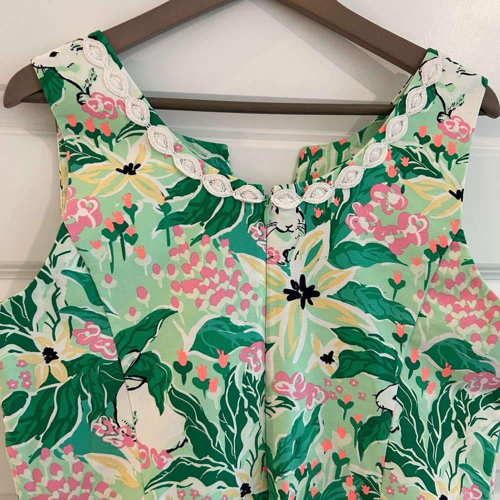 Crown and Ivy Bunny Easter Dress Green White Size 14 - Picture 7 of 11